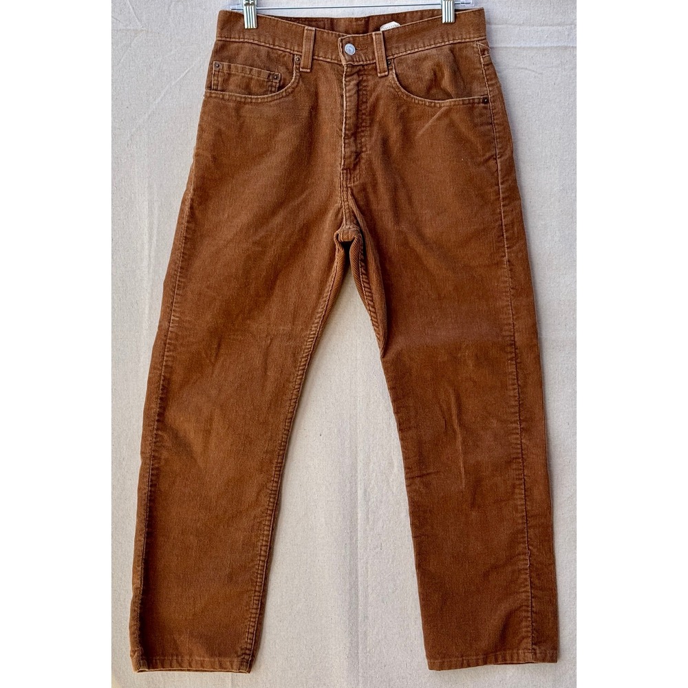 Levis 505 Regular Fit Straight Leg Corduroy Pants Brown W31 L30 00505-3824